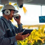 Instalación de cámaras de seguridad en Guanacaste con un técnico instalando cámaras de alta definición.