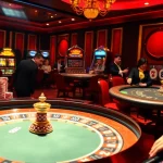 Scène de casino engageante mettant en vedette la roulette et le poker, illustrant l'expérience de casino en ligne argent réel France.