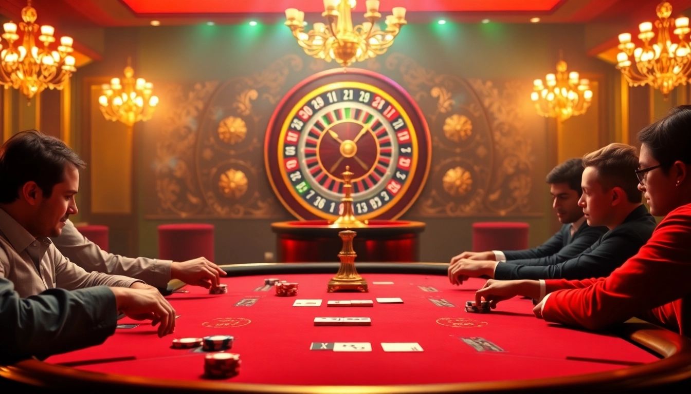 Scène passionnante de joueurs de poker dans un casino en ligne français, mettant en avant stratégie et engagement.