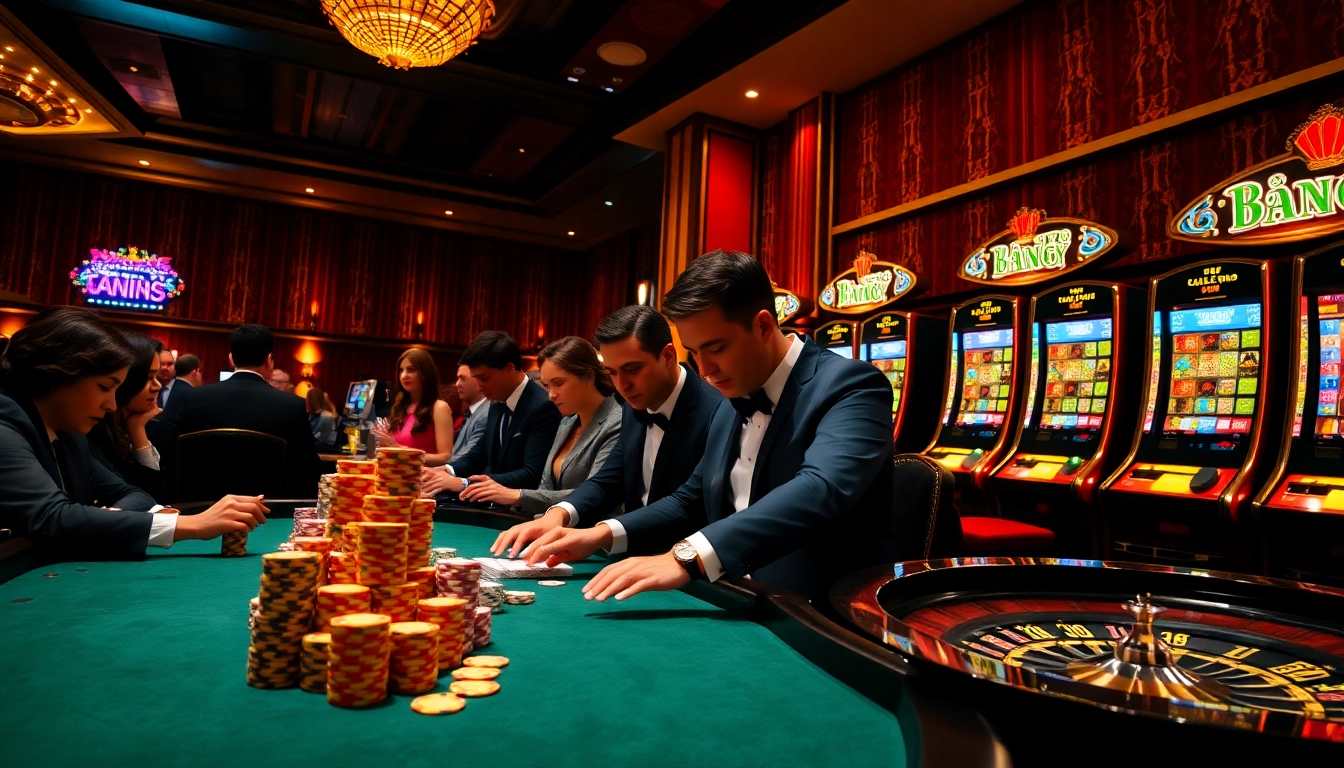 Scène captivante mettant en avant l'excitation du jeu au casino en ligne français avec des jetons de poker et une roulette.