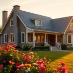 A stunning Cape Style Home In-Law Addition blends seamlessly with its surroundings, showcasing beautiful architecture.