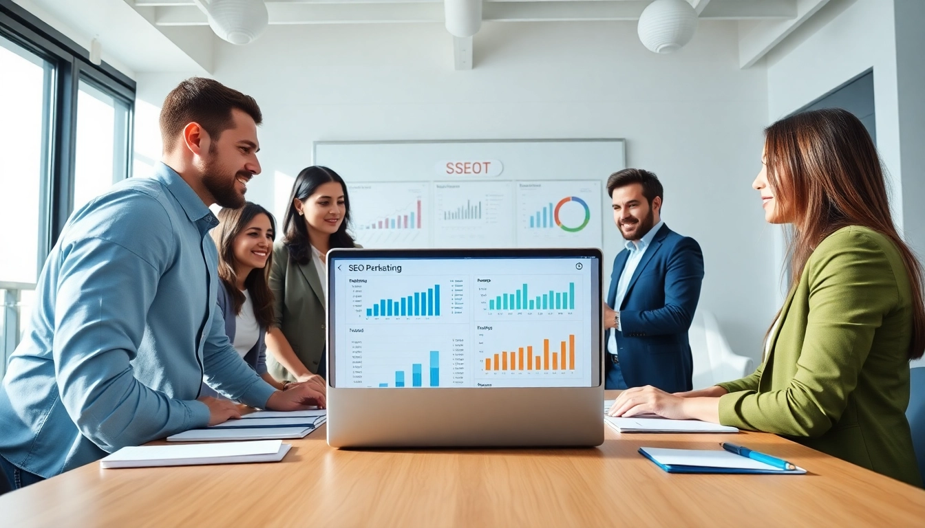 Elevate your SEO performance through expert discussions in a modern office environment.