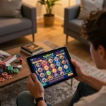 situs slot thailand gaming scene capturing a player immersed in an online slot game experience.