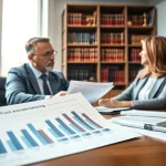 Truck accident attorney Clearwater advising clients in a professional office