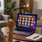 Player wins on slot server kamboja no 1, celebrating with joyful expressions while gaming online.