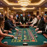 Players experiencing high-stakes excitement at a casino senza licenza aams roulette table with vibrant chips.