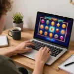 Terlibat dalam mau777 daftar sambil bermain slot di laptop dalam suasana rumah yang nyaman.