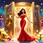 Experience nổ hũ 90's thrilling jackpot with a photorealistic Asian woman in a VIP casino!