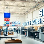 Crafting high-quality signs in a vibrant sign manufacturing workshop with skilled artisans.