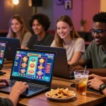 Explore credit card casinos at https://chps.org.uk with friends enjoying various games and vibrant graphics.
