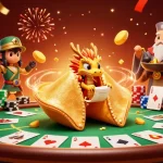 Jouez sur un casino en ligne France avec des personnages en plein action autour d'une table de poker.