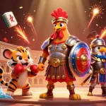 オンラインギャンブルの楽しさを体験する3Dイラスト。賭博要素とカジノ文化を感じるデザイン。