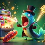 Animations captivantes sur casino en ligne france avec un poisson-magnifique illuminé et des symboles chanceux.