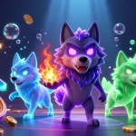 Visualisez le nouveau casino en ligne avec un leader fantastique de loup, pièces d'or et éléments de jeu.