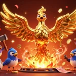Pariez avec le meilleur site de paris sportif, mettant en scène un phoenix doré et des éléments de paris sportifs.