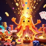 Jouez au casino en ligne argent réel avec cette illustration dynamique remplie de trésors et d'éléments de jeu.