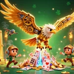 Plongez dans l'univers du casino en ligne argent réel avec des éléments dorés captivants et des effets lumineux.